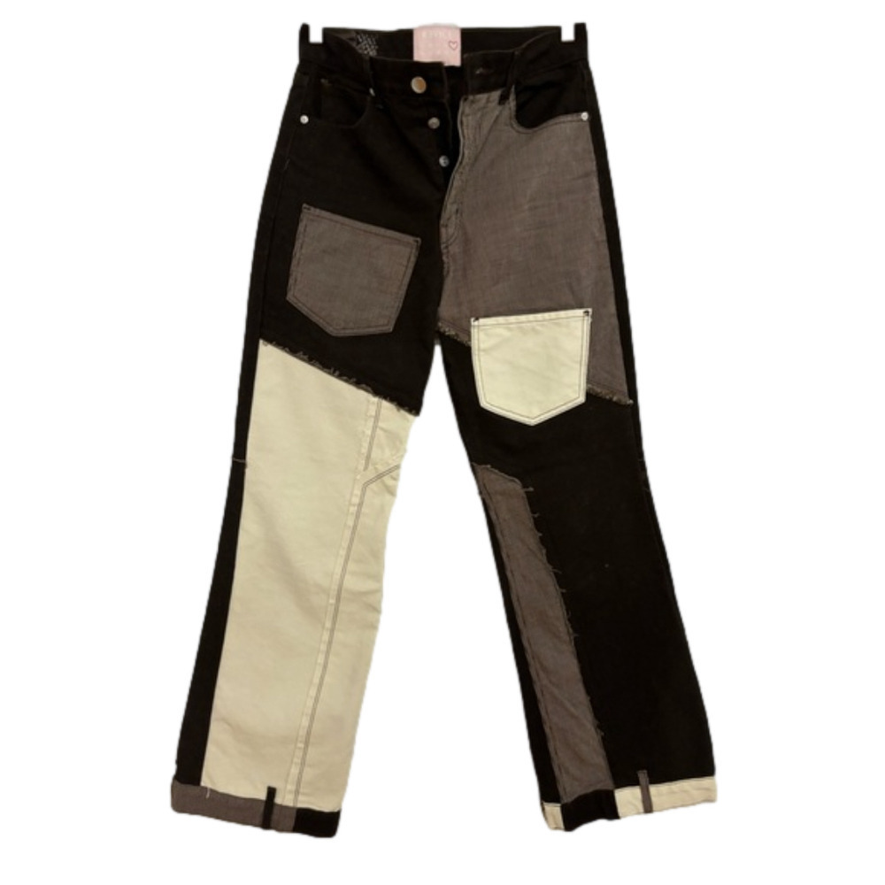 REVICE Matchmaker Coffee Shop Patchwork Women’s Jeans Size 27” NWOT